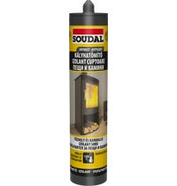 Soudal Kályhatömítő Hőálló 1500 °C Fekete 280 ML