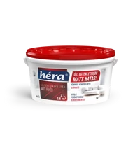 Héra Beltéri Falfesték Matt Fehér 2 L Piros Tetős