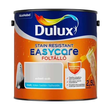Dulux EasyCare Víztaszító Beltéri Falfesték 2,5 L Edzett acél