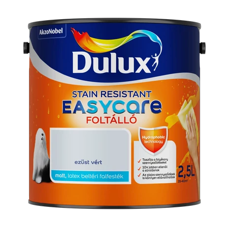 Dulux EasyCare Víztaszító Beltéri Falfesték 2,5 L Ezüst vért
