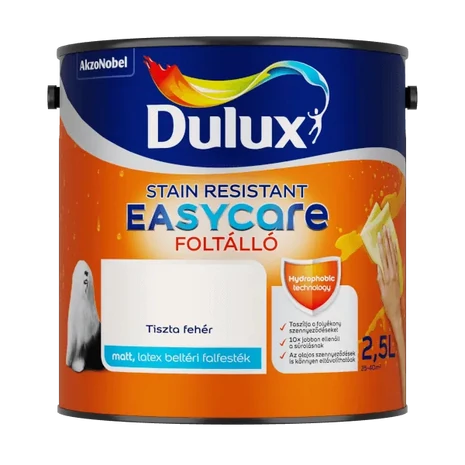Dulux EasyCare Víztaszító Beltéri Falfesték 2,5 L Tiszta fehér