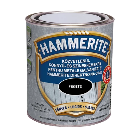 Hammerite Közvetlenül könnyű- és színesfémre 0,75 L Fekete