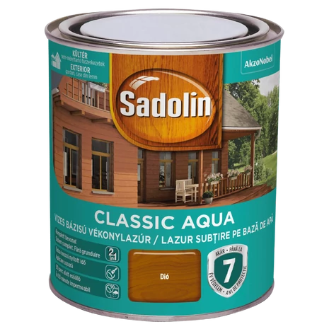 Sadolin Classic Aqua Vékonylazúr 0,75 L Dió