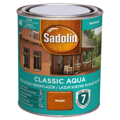 Sadolin Classic Aqua Vékonylazúr 0,75 L Mahagóni