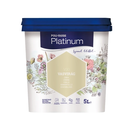 Poli-Farbe Platinum Falfesték 5 L Vasvirág V30  -Polifarbe