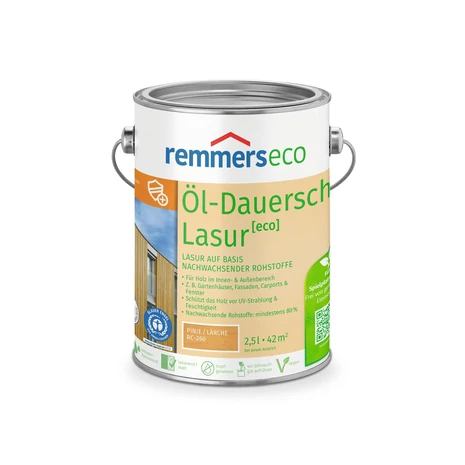 Remmers Öl-Dauerschutz-Lasur [eco] Vizes bázisú, félvastag lazúr, Bel- és Kültéri faanyagokra