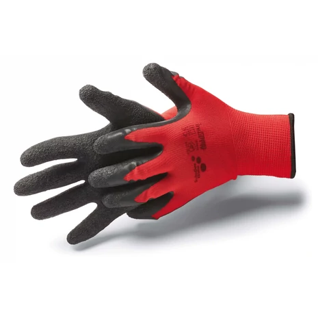 Schuller Cérnakesztyű latex Allstar Crinkle, piros, ráncolt felület
