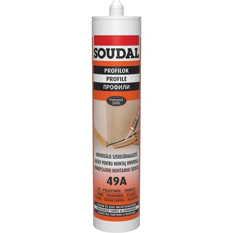 Soudal 49A Szerelőragasztó, Kaucsuk Bázisú 280 ML