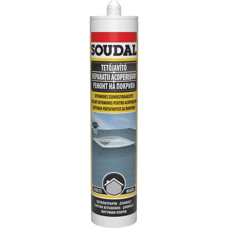 Soudal Bitumenes Zsindelyragasztó Fekete 280 ML