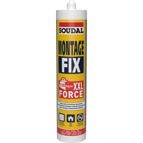 Soudal Montage Fix Diszperziós Szerelőragasztó /Kezdeti Tapadó Erő 125 KG/m2/ 280 ML