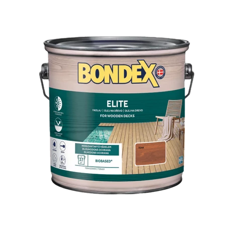 Bondex Elite vízbázisú favédő és ápoló olaj kültérre teak 2.5 L