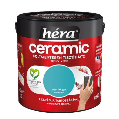 Héra Ceramic Mosás- és Dörzsálló Falfesték 2,5 L Azúr Tenger