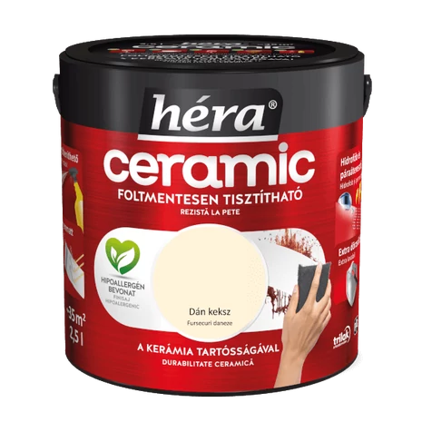Héra Ceramic Mosás- és Dörzsálló Falfesték 2,5 L Dán Keksz