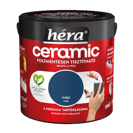 Héra Ceramic Mosás- és Dörzsálló Falfesték 2,5 L Indigó