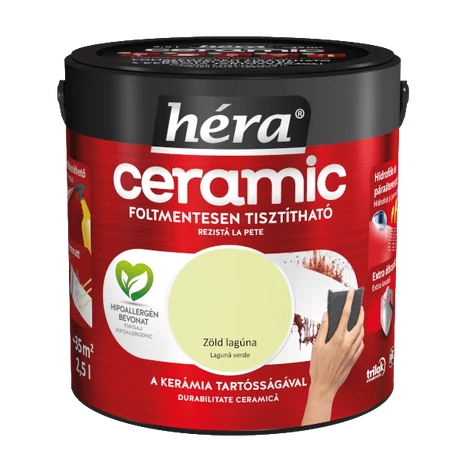 Héra Ceramic Mosás- és Dörzsálló Falfesték 2,5 L Zöld Lagúna