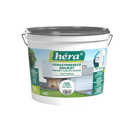 Héra Szilikát Homlokzat és beltéri falfesték Fehér, L, 5L