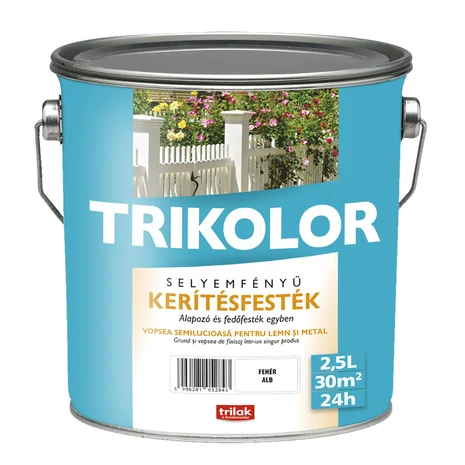 Trikolor Kerítésfesték Selyemfényű 2,5 L Fehér
