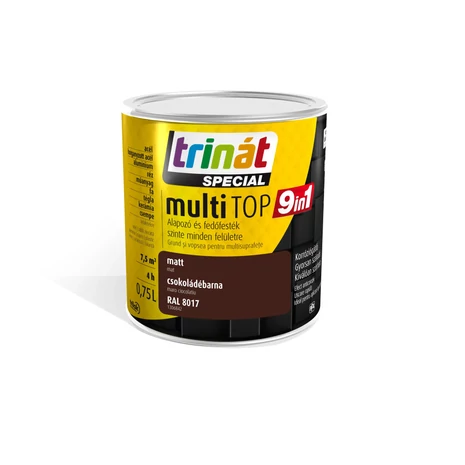 Trinát Multitop 9in1 Alapozó és fedőfesték 0,75 L Csokoládébarna RAL 8017