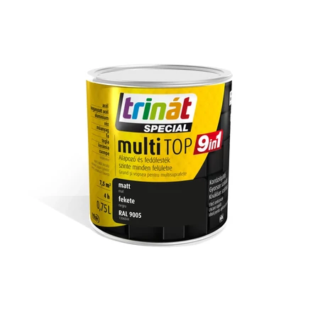 Trinát Multitop 9in1 Alapozó és fedőfesték 0,75 L Fekete RAL 9005