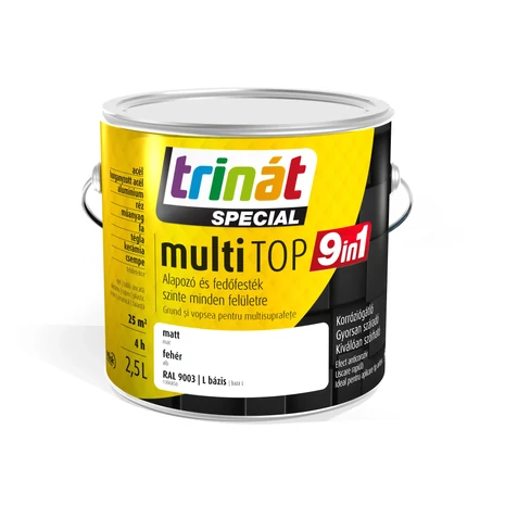 Trinát Multitop 9in1 Alapozó és fedőfesték 2,5 L Fehér RAL 9003