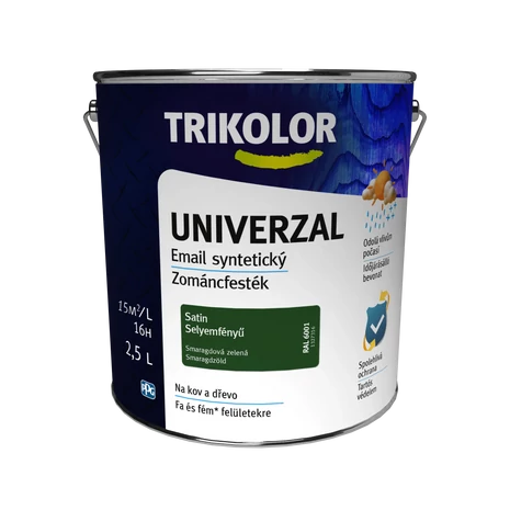 Trikolor Univerzál Zománcfesték 2,5 L Smaragdzöld RAL 6001 -Trilak